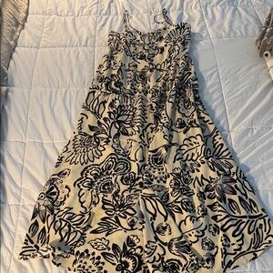 Floral Black and Cream Maxi Dress